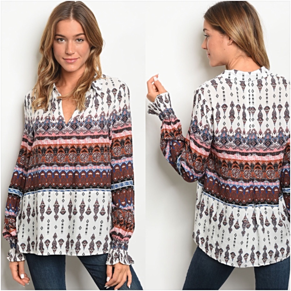 📍SALE Beautiful Bohemian Blouse Small - Picture 4 of 8